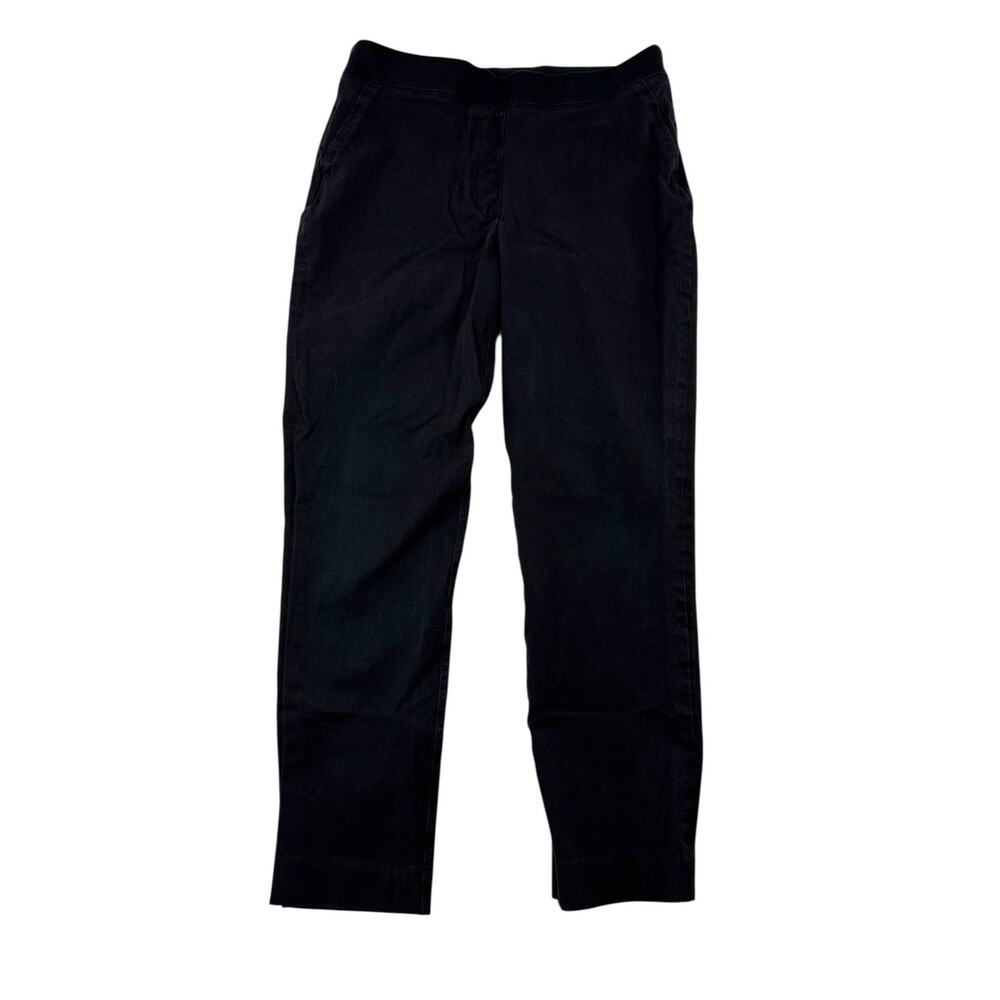 Spanx Polished Kick Flare Crop Pants M Tall Black Pull On High Rise Casual